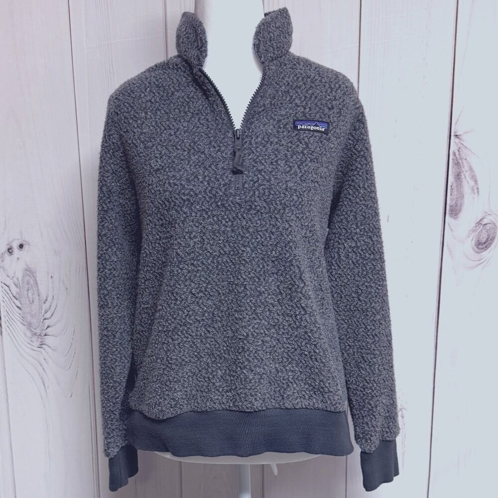 Patagonia Woolyester 1/4 Zip Fleece Pullover Gray Women's M EUC